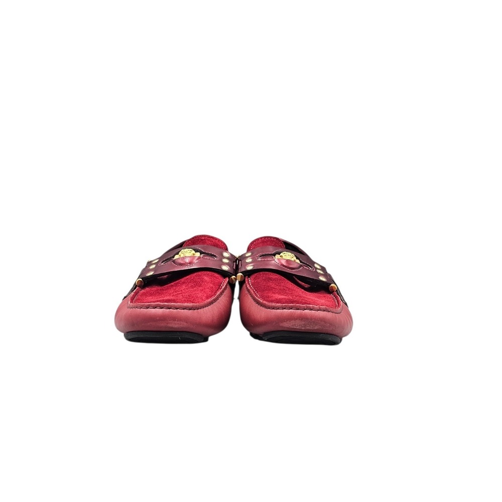 Versace Mens Size 40/ 7 US EUC Medusa Medallion Burgundy Suede & Leather Loafers - Picture 2 of 8